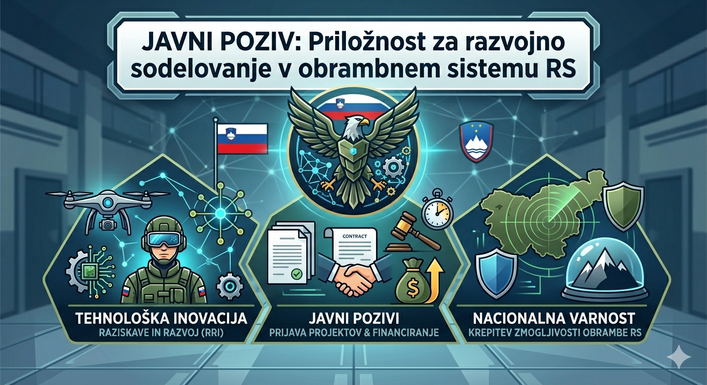 Read more about the article Objavljen Javni poziv za krepitev tehnično-tehnoloških zmogljivosti obrambnega sistema RS